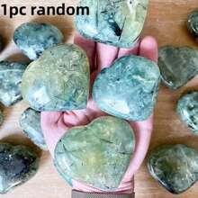 1pc Asymmetric Prehnite Heart - Polished Grape Stone - Suitable For Home Decoration, Table Decoration - Excellent Choice For Collectors - Perfect Gift For Festivals