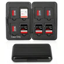 Aluminum SD And Micro SD Memory Card Case, Durable, Lightweight, Holds Up To 16 Memory Cards - Black - View 1