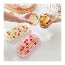 1 Pc Double Layer Ice Cube Mold Tray, Ice Maker Tool With Pressing Ice Cube Rack, Reusable Ice Cube Trays With Lid For Home Use, Includes 1 Ice Scoop