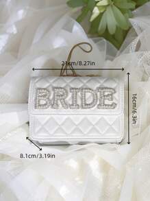 1PC Pearl Bride Clutch Bag Bridal Shower Wedding Engagement Honeymoon Trip Bachelorette Hen Party Decoration Wifey Mrs Gift Present
