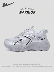 WARRIOR 2 勇士系列 2025 新款女式厚底运动鞋，低帮系带，皮革户外鞋面，轻质厚底，适合所有季节