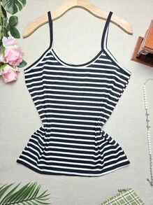 Simple Casual Regata Plus Size G1 Veste 48/50 - Black Stripe Single Piece - View 2