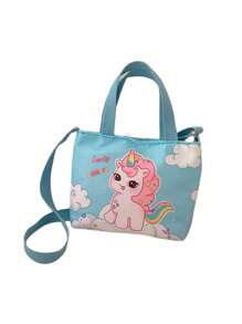 MY LITTLE PONY 1 pieza Bolsa térmica de almuerzo con diseño de dibujos animados, bolsa bento de doble capa para estudiantes, bolsa térmica para llevar fruta, aperitivos, leche, útiles de oficina, escuela, artículos esenciales de regreso a la escuela, regalos de cumpleaños, recompensas, regalos, decoraciones, decoración del hogar, decoraciones para el Día de San Valentín, graduación, decoraciones de fiesta de soltera, bodas