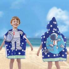 1 件儿童连帽浴巾斗篷，速干吸水长袍斗篷，方便更换，男女通用可爱花卉设计，适合海滩、泳池、度假 - 多色[1件] - 查看 7