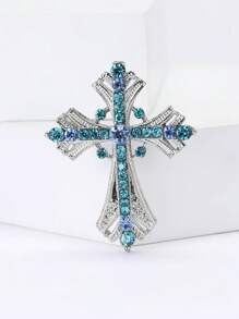 时尚水钻胸针 女士礼服西装别针配饰 派对宴会礼物 - Cross - 查看 11