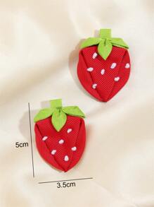 2 件装草莓发夹甜美可爱草莓发饰适合女孩青少年水果发饰适合日常佩戴 - 彩色 - 查看 5