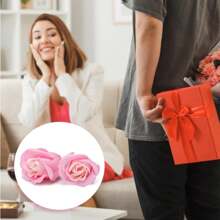 200Pcs Bath Soap Rose Flower, Artificial Rose Petals And Heads, Along With A Scented Fabric Shower Bouquet For DIY Crafts Wedding Bouquets,Tables Home Decorations, Scented Soap Rose Petals Body Soap For Valentine's Day, Wedding, Anniversary, Birthday, Mother's Day