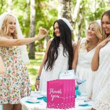 300Pcs Thank You Bags For Business Small, Pink Plastic Merchandise Bags Extra Thick Retail Shopping Bags With Handle 3 Sizes Thank You Reusable Bags For Merchandise Clothes Boutique Gift To Go Bags