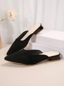 时尚女士尖头豹纹穆勒平底便鞋 - 多种颜色和纯色选择，休闲性感低跟布鞋 - 结合休闲与性感，打造时尚家居服和休闲装，百搭穿着