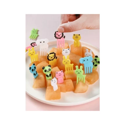 Kit 10 Garfos/ Espetos de animal Para Frutas. Cores e Modelos Aleatórios