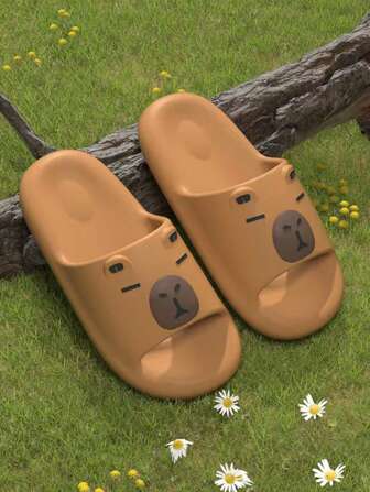 1 paar unisex tieners EVA Cartoon 3D Slip-On antislip dikke zool platte comfort pantoffels, geschikt voor lente/zomer