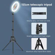 AXNEN 10-calowa lampa pierścieniowa do selfie z opcjonalnym statywem, lampa wypełniająca do fotografii, lampa pierścieniowa LED do nagrywania wideo, transmisja na żywo, odpowiednia do fotografii, nagrywania wideo, transmisji na żywo, spotkań Zoom, ze stojakiem, lampa do selfie