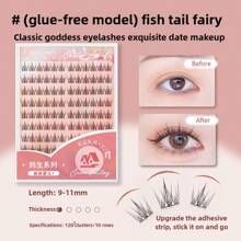 100 簇/10 排无胶化妆睫毛，猫眼睫毛，天然睫毛，旅行必备化妆工具