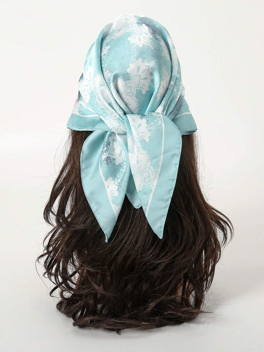 1 pieza Pañuelo cuadrado de 70cm con estampado simple, nueva bandana de moda, versátil como cinturón de mujer, diadema, accesorio para el cabello, pañuelo para el cuello
