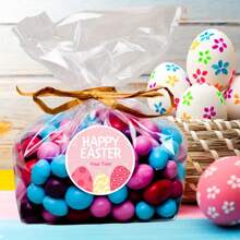 45/90 etiquetas adhesivas de pascua personalizadas, etiquetas de cumpleaños personalizadas y divertidas, etiquetas de agradecimiento con conejo alegre, adecuadas para cajas de regalo, invitaciones y decoraciones de fiesta de cumpleaños