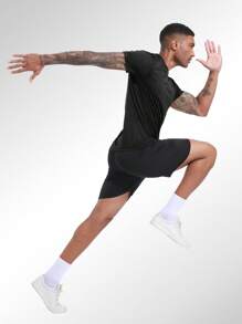 HOPLYNN paquete de 6 camisetas de entrenamiento para hombre de manga corta, tops activos atléticos de cuello redondo para correr