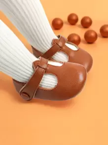 男婴、女婴、婴儿软底婴儿鞋、新生婴儿鞋、防滑、露脚背、舒适户外步行鞋，适合0-12个月男女婴儿凉鞋 - 棕色 - 查看 3