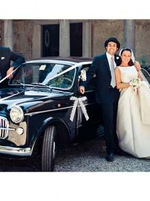 10/20pcs Wedding Bowknots Ribbon White Wedding Cars Chairs Bow Decoration DIY Bouquet Gift Wrapping Satin Ribbon Xmas Home Decor