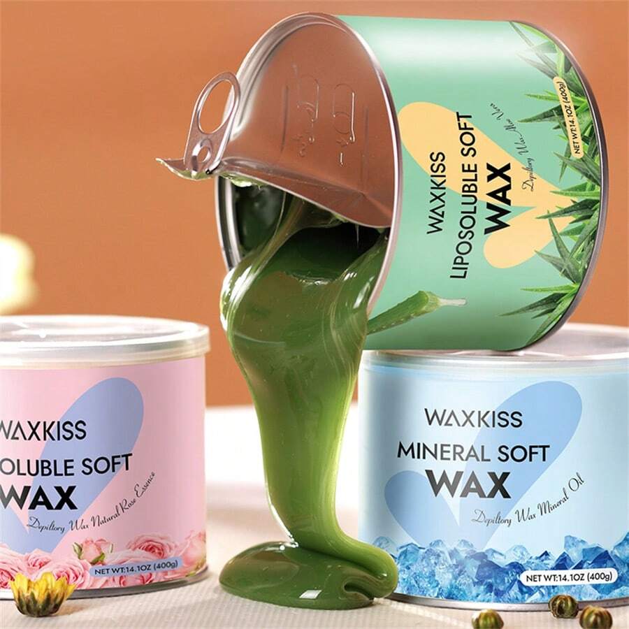 WAXKISS 400g Jar-Packaged Hair Removal Soft Wax Home Use Painless Depilatory Cream For Both Suitable For All Skin Types And Hair Textures Ideal For Depilation Of Various Body Parts Such As Armpits Legs Hands Etc - 綠色 - 查看 1