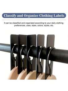 10pcs Clothing Size Divider Clips, Rectangular Hanger Dividers With Blank Labels For Garment Organization And Classification - Multicolor - View 10