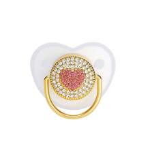 1pc Pet Pacifier Toy, Made Of Silicone Material, Shiny Rhinestone Design, Suitable For Pets Chewing And Photo Taking - Multicolor - View 15