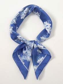 1pc Simple Printed 70cm Square Scarf, New Style Spring Bandana For Women, Versatile Waist Belt, Accessory, Headband, Fashion Neck Scarf