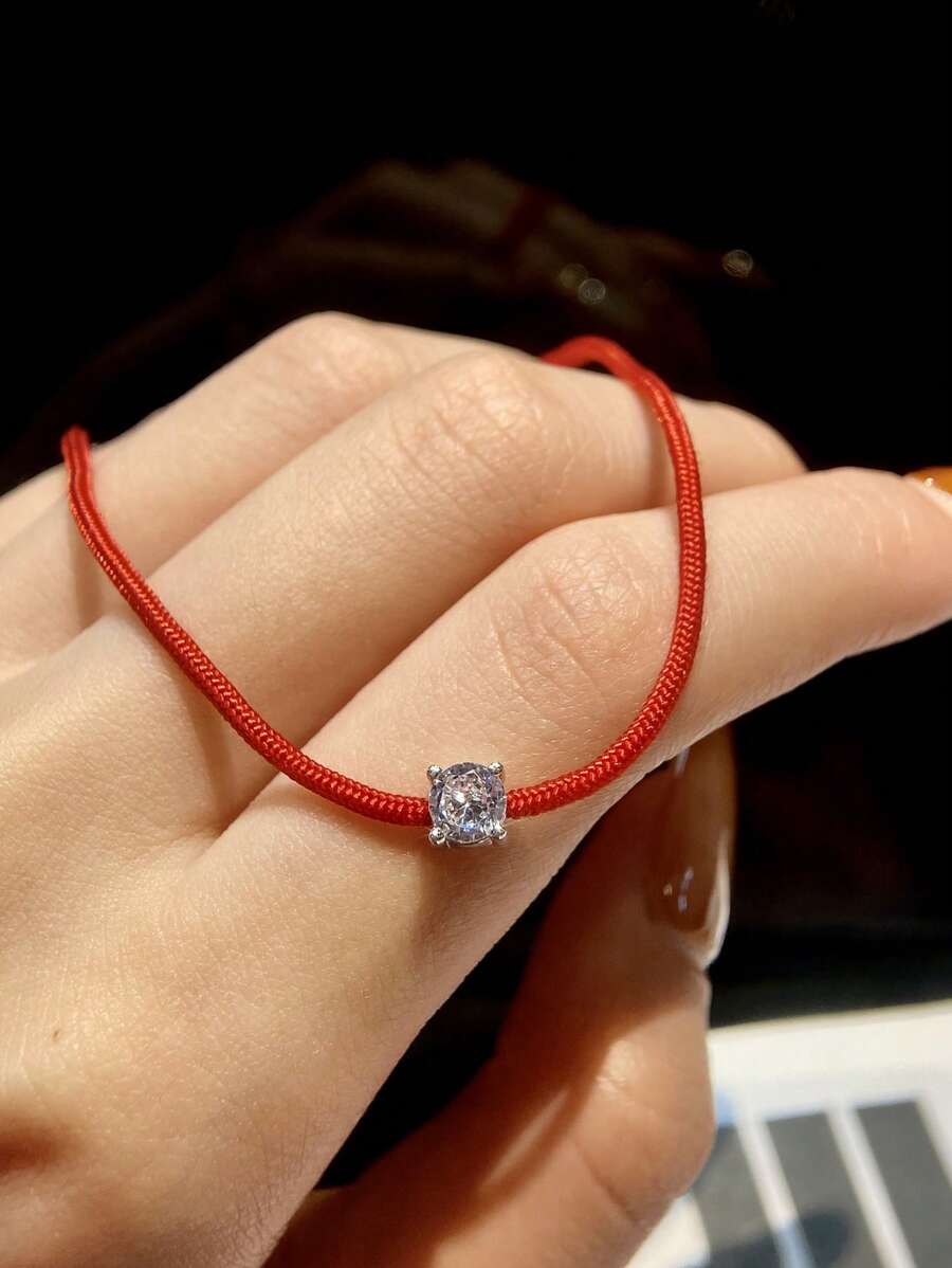 1 件 0.5 克拉莫桑石钻石四爪手链 S925 纯银结婚手链订婚手链奢华珠宝礼物女孩女士周年纪念