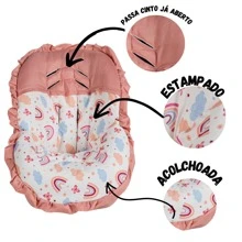Baby Comfort Cover Kit + Stroller Mat + Reducer Support + Belt Protector - 粉紅彩虹 - 查看 4