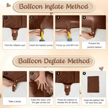 10 piezas de globos de color crema de 32 pulgadas con números 30/40/50/60, globos con forma de corazón beige marrón, apropiados para decoración de fiesta de cumpleaños 30/40/50/60, aniversario de boda