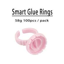 Colorful Purple Pink Blue Red 100PCS Smart Lash Rings Blooming Eyelash Glue Holder Volume Easy Fanning Cup Glue Rings Holder For Lash Extension Supplies