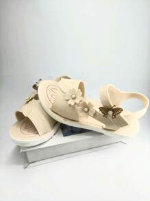 2024 年夏季新款儿童露趾凉鞋，酷炫时尚公主女童幼儿沙滩户外鞋 - 米色 - 查看 4