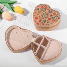 1pc Fashionable Heart-Shaped Decorative Bag, Portable Travel Storage Box, Creative Home Item For Dressing Table, Suitable For Lipstick, Bracelet, Earring, Pendant, Jewelry, Back To School Season, Gift Giving.