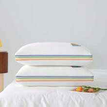 1pc Rainbow Striped Pillow, Ultra Soft & Comfortable, Sleep Enhancing & Neck Support, Bedding, Fluffy, Elastic, Breathable, Washable, Suitable For Room, Bedroom, Hotel, Sofa Napping