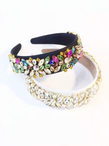 1件装女士几何图案宫廷风水晶（玻璃）装饰3D发箍 - 彩色 - 查看 4