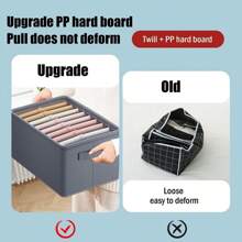6 Grids With Washable Foldable PP Board Clothes And Trousers Storage Box - 深灰色 - 查看 7