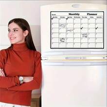 1 Pc Black/Color Simple And Adhesive Magnetic Fridge Calendar, Fridge Accessories, Fridge Stickers, Memo Board, Monthly Planner, Weekly Planner, Daily Schedule, Calendar, To Do List (28cm X 21cm)