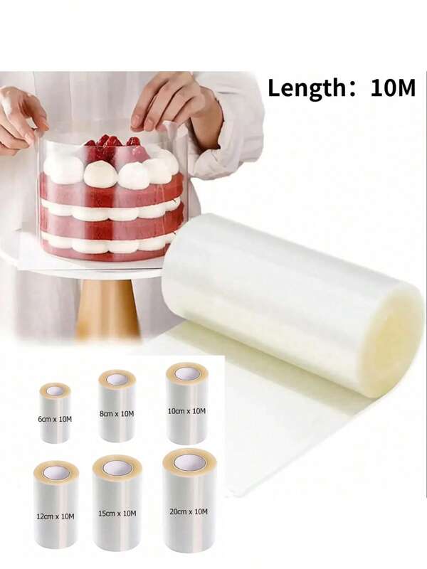 1pc 6/8/10/12/15/20cm 10M Transparent Cake Collow Roll Mousse Surround Film For Chocolate Decoration