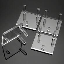 4 Packs Clear Acrylic Display Stand, Three-Peg Display Easel Stands For Fossil Coral Geodes Rock Mineral Agate Small Collectibles