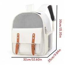 1pc Pet Carrier Backpack, Portable And Breathable Canvas Design, Comfortable And Cute, Available In Multiple Colors - Multicolor - View 11