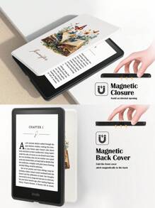 1pc Customized Name Text Design Protective Case Compatible With Kindle Paperwhite 6 2024 (7 Inch) / Kindle 11th (2024) 6 Inch. Personalized Text, Auto Sleep/Wake, Comfortable Leather Material, Magnetic Design, Wireless Charging, Anti-Fall, With Hand Strap, Suitable For Birthday/Holiday Gifts