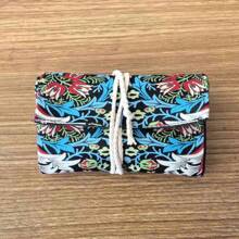1pc Vibrant Floral & Plants Tarot Wrap Pouch Bag Jewelry Storage Bag Tarot Tablecloth Altar Cloth Oracle Angel Card Rune Wrap Pouch Bag Divination Witchcraft Astrology Supplies