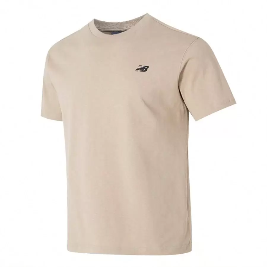 New Balance 男士短袖 T 恤上衣，运动休闲健身跑步 T 恤，AMT51374-SOT - 駝色 - 查看 1