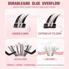 UCoolMe Lashes Kit, Super Hold Lashes Bond And Seal, Clusters Lash Glue Remover Easy To Apply At Home Eyelash Eyelashes - Secret & Flora 套裝 ( 黑膠 ) - 查看 7