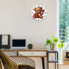 Weddings Teddy Bear, Contemporary Wall Clock, Dining Room Decor, Home Decor And Accessories, Funny Unique Gift For Man