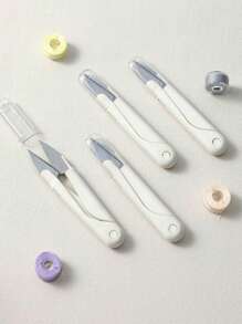 1 件/3 件多用途紧凑型剪刀，便携式迷你简约设计缝纫剪刀，家用/学生折叠裁剪工具 - 彩色 - 查看 7