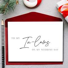1pc Wedding Card For In-Laws, "TO MY In-Laws ON MY WEDDING DAY", Inviting In-Laws To The Wedding