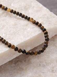 1 件优雅天然石串珠项链，适合女性日常、派对、度假穿着 - 天然石颜色、尺寸和形状略有变化属于正常现象