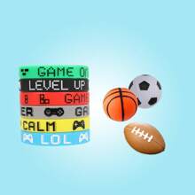 6pcs/12pcs/24pcs Random Color Silicone Wristbands Bracelets For Party Favors