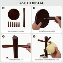 Wood Mug Tree 1 Pack, Steady Mug Organizer Stand For Countertop, Mug Holder For Coffee Bar Accessories And Décor Organizer Station(MH271)