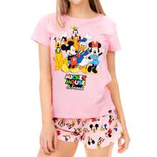 Disney Mickey Mouse Pyjamas | Mickey And Friends Womens' Pyjama Set | Adults' Sleepwear - Pink - View 2